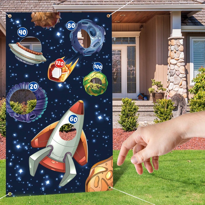 PAKBOOM Outer Space Toss Games Banner Backdrop Indoor or Outdoor Galaxy Theme Birthday Party Decorations Supplies for Kids Adults Family - Image 5